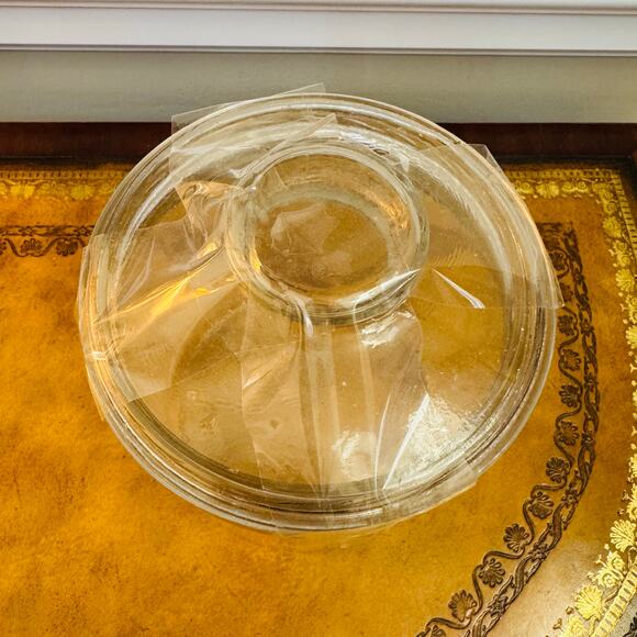 antique glass tobacco jar Large Faceted with Impressive Silver-Plated Lid  LEO Design, Ltd Set this petite glass jar on your dresser or vanity to keep your earrings or rings stored for safekeeping Faceted Glass Tobacco Jar with